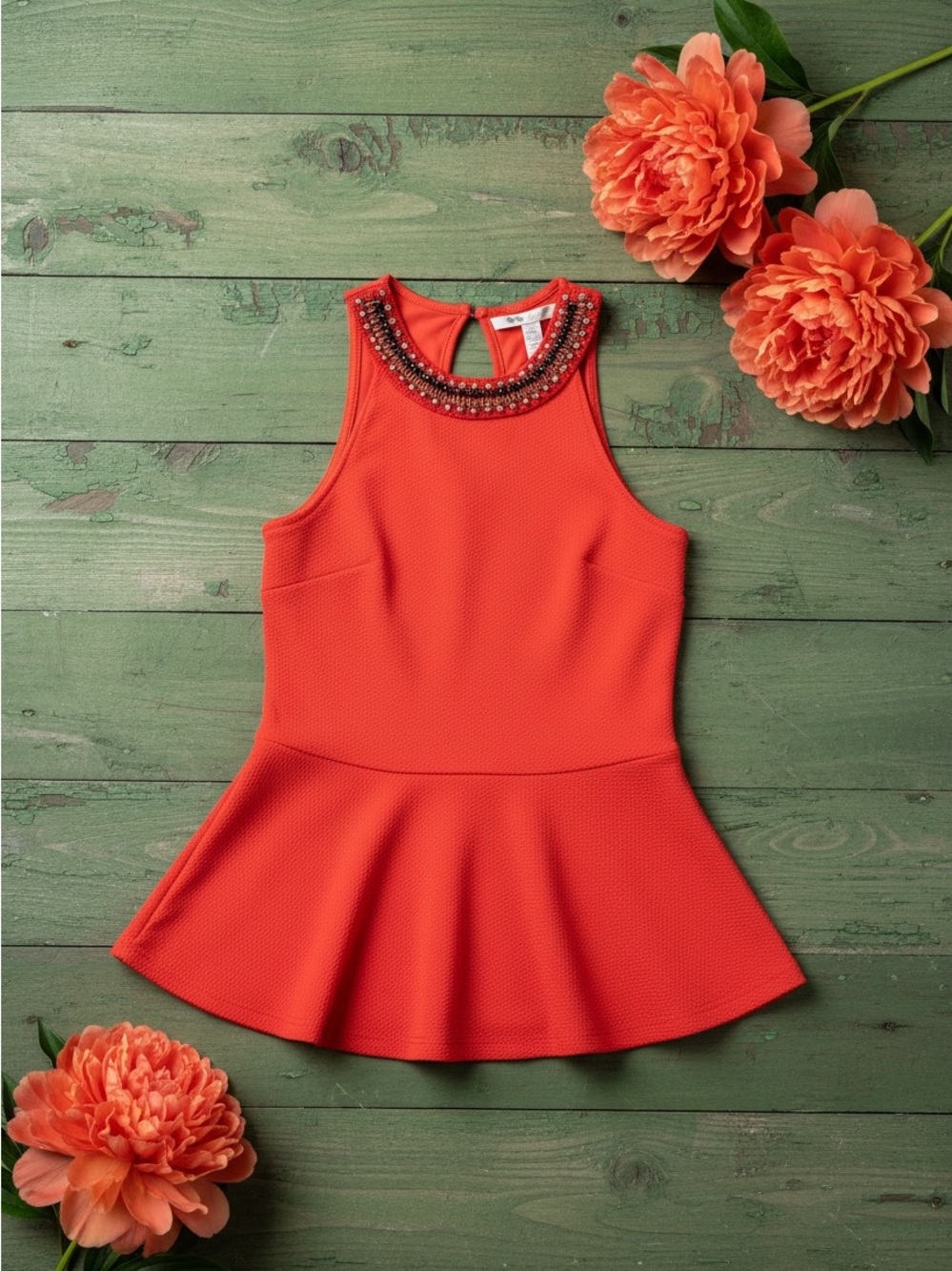 Cute peplum top with stones
